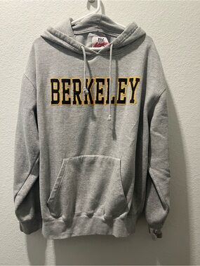 MV Sport Berkeley Golden Bears Cal Hoodie Gray Embroidered Sweatshirt XL NCAA